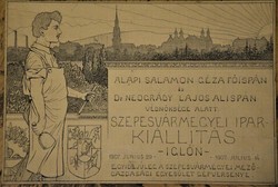 1907-es Szepesvármegyei Iparkiállítás tusrajz plakát, 20x30cm