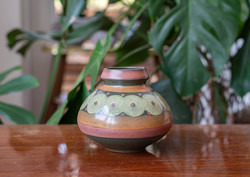 German retro ceramic vase - geometric pattern - mid-century modern