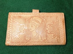 Bőr pénztárca, Nofertiti arcképével (112)