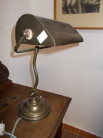 Antik réz banklámpa,bankárlámpa,bank lámpa