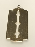 Gold-plated, blade-shaped pendant, 5 x 2.3 cm