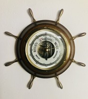 Vintage barometer - ship's steering wheel