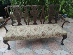 Chippandale stílusú antik ,mahagóni 3 személyes Viktoriàn kanapé,szófa,