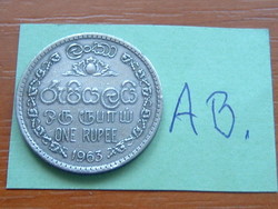 Ceylon (Sri Lanka) 1 rupee 1963 75% copper, 25% nickel #ab