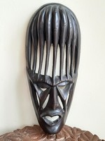 Kenyan mask with wood carved totem wall decoration
