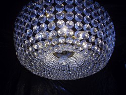 Bécsi kosár kerek kristály csillár 60-as évek 8égős