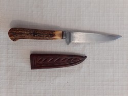 Agancsnyelű, bőrtokos kés, Solingen