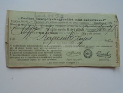 G21.509 Caritas self-help association - receipt for the eight k annual award dr. Lajos Rapcsák 1918