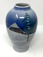 Antik Eichwald porcelán váza téli tájképpel- CZ
