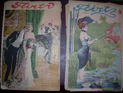 2 db  Flirt antik újság, pikáns, erotika, judaika