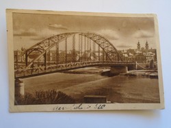 D184327 old postcard from Győr - Rába bridge c1956