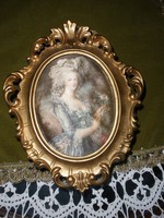 Marie Antoinette portré zenélő selyemkép