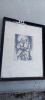 Gross bettelheim jolán: beggar .Original signed etching.