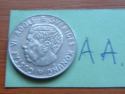 Sweden 1 crown 1969 u gustaf vi adolf copper-nickel run copper #aa