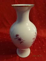 Hollóház porcelain vase, pink floral, height 30.5 cm. Marking: 5020. Vanneki!