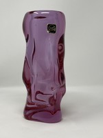 Wonderfully beautiful, thick-walled Czech zelezny brod sklo (zbs) glass vase in pink- cz