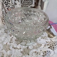 Molded glass base large bowl
