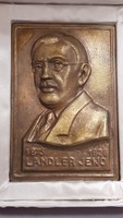 Landler Jenő 1875-1928 plakett díszdobozban
