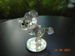 Swarovski type lead crystal dancing elephant, marked figure