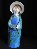 Ceramic sculpture - girl in a hat with a book - 30 cm