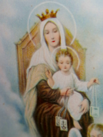 Old Virgin Mary holy image, prayer book 15.