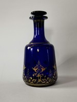 Biedermeier blue bottle of liqueur