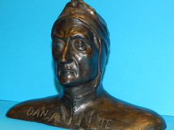 Bronze bust of Dante alighieri in the xx. Sat. From the beginning, in excellent condition