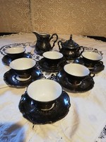 Old porcelain bavaria feinsilber coffee set in platinum color for sale!