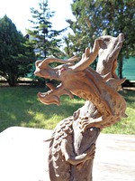 Carved dragon wrapped in wood
