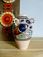 Retro vintage fish ceramic vase with ears