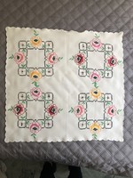 Hand embroidered matyo pattern tablecloth 67 x 63 cm