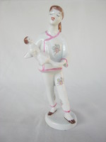 Retro ... Raven house porcelain figurine little girl playing with nipple doll