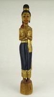 1G100 Nagyméretű faragott thai nő szobor 50.5 cm