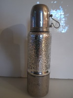 Thermos - marked - silver-plated glass - bottom - glass silver-plated body - 27 x 7.5 cm
