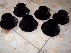 6db francia fekete csésze készlet