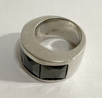 Vastag Ónix köves ezüst gyűrű 925