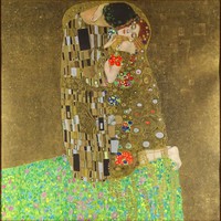 1G015 Gustav Klimt : "A csók" keretezett plakát 73 x 73 cm