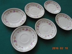 6 pcs older floral Chinese porcelain cup coasters 11.8 cm