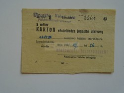 Av836.6 Újpuszta eastern part - agricultural cooperative 5 meters cardboard purchase voucher 1951 peaceful m