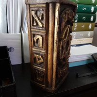 Wooden carved book Judaica
