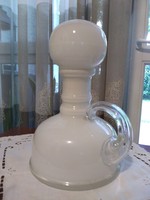 Carlo moretti murano decanter bottle vase overlaid with colorless glass handles