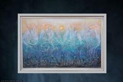 Prima díjas művész alkotása. A víz angyalai. 160x100 cm-es. Károlyfi Zsófia (1952), tanúsítvánnyal