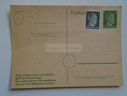 AV837.21 Második világháborús német  díjjegyes levelezőlap 1940k  propaganda szöveggel