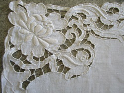 Giant 210 cm Art Nouveau matyo tablecloth strong chunky thick linen embroidered valuable Hungarian needlework