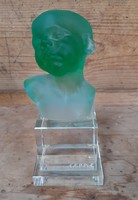 Glass art figurine boy head