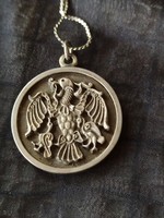 Turul bird metal pendant with necklace