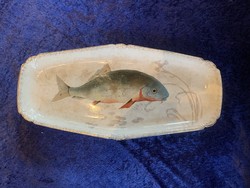 Óriás  antik  Carsbad porcelán  halas tál