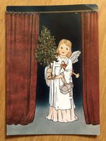 Aranyos Karácsonyi képeslap - Bónisné Zseltvay Irén grafika