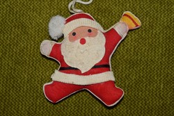 Régi retro karácsonyfadísz textil Mikulás Karácsony , Szilveszter ünnepi dekoráció