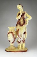 1D911 Görög női alakos amfóra vázás műkő öntvény dísztárgy 30 cm